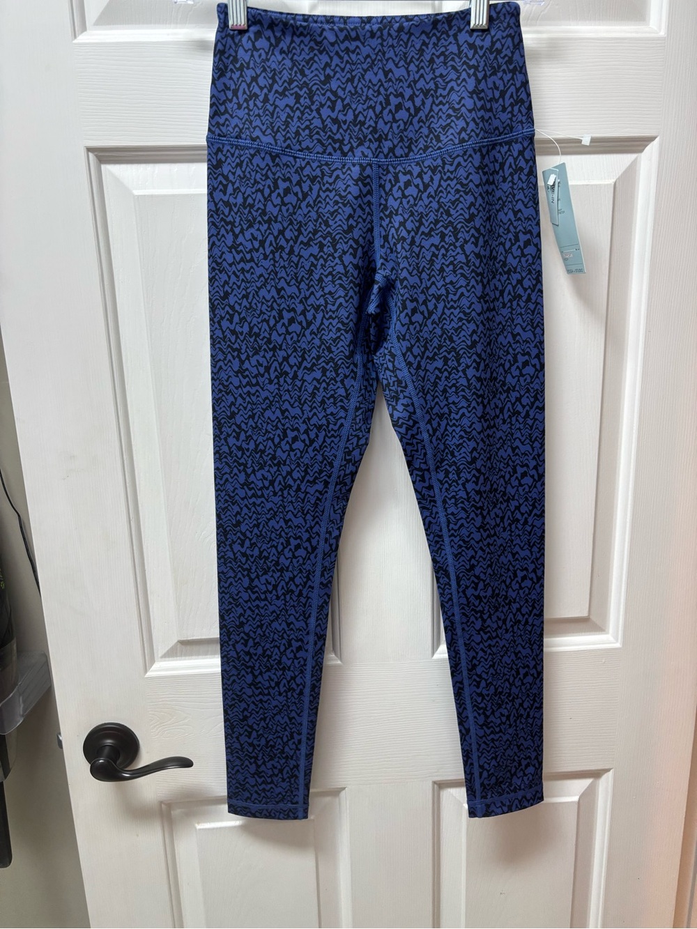 XS Women’s Zella Blue Patterned High-Waist Yoga Leggings